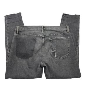 Frame Womens Black Distressed Denim Le Garcon Crop Boyfriend Jeans Size 28